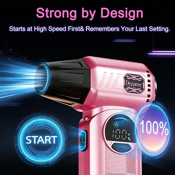 Air Duster, Compressed Air Duster Pink, Rechargeable Cordless - Image 6