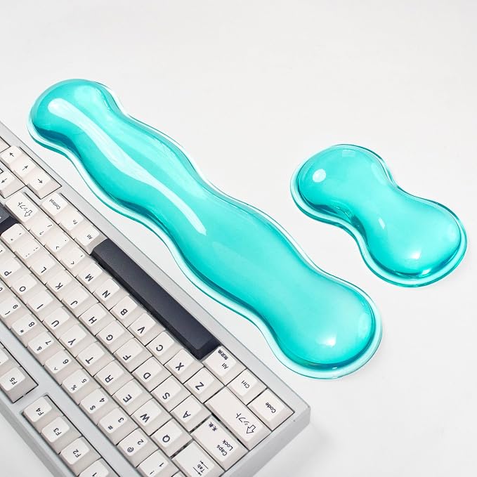 Gel Keyboard and Mouse Wrist Rest Set – Crystal Green Wrist Rest - Image 6