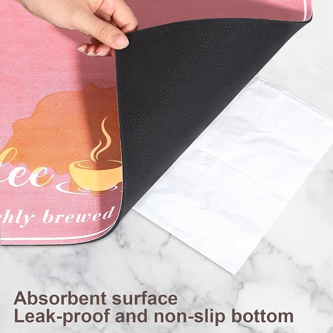Absorbent Coffee Mat, Fashion Dish Drying Mat - Image 8