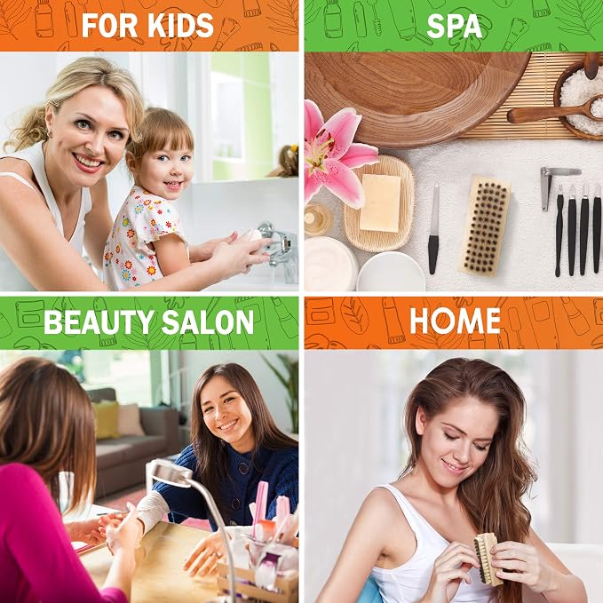Konex Non-Slip Wooden Two-Sided Nail Brush - Image 2