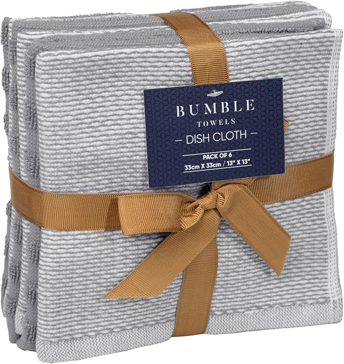 Bumble Premium Dish Cloths 13"x13" | 100% Natural Ring Spun Cotton | 400 GSM | - Image 7