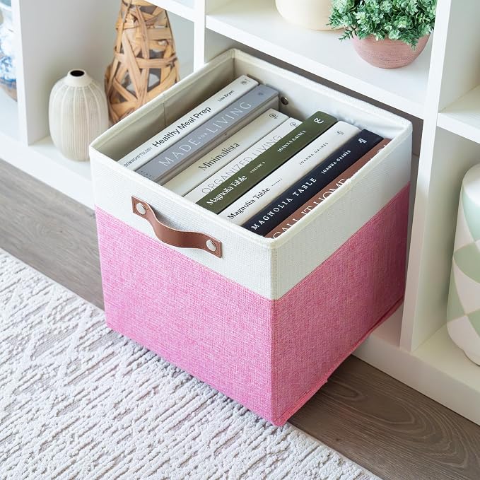 OrganiHaus 11x11 Fabric Cubes Storage Bins Set of 4, Foldable Collapsible - Image 5