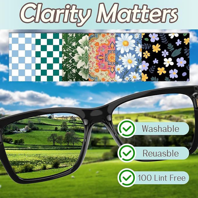 6 PCS Glasses Cleaning Cloth Eyeglass Lens Microfiber Cleaning Cloth Reusable - Image 3