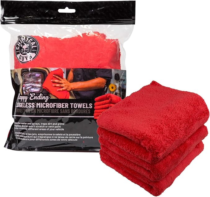 Chemical Guys Happy Ending Edgeless Microfiber Towels 16 x 16 Inch Premium - Image 4