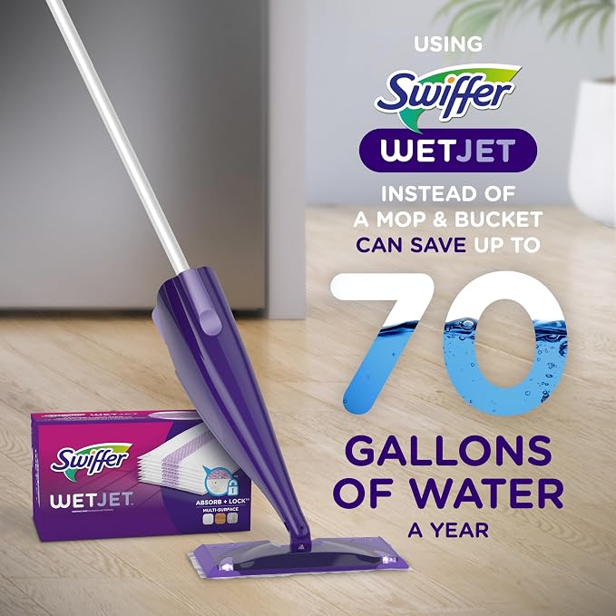 Swiffer WetJet Hardwood Floor Cleaner Spray Mop Pad Refill, Bathroom Cleaning - Image 6