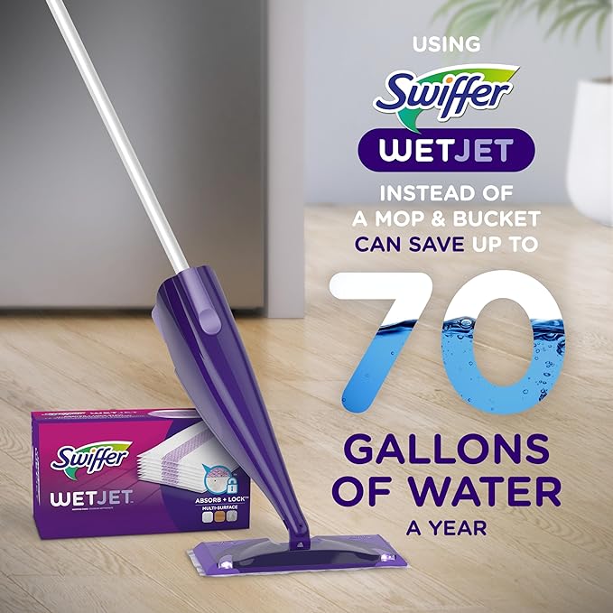 Swiffer WetJet Hardwood Floor Cleaner Spray Mop Pad Refill, Bathroom Cleaning - Image 6