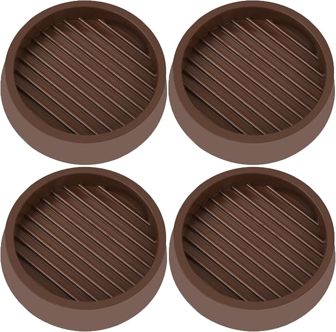 3X3 Round Rubber Caster Cups, Non Slip Furniture Pads, Anti-Slip Gripper by VOCOMO