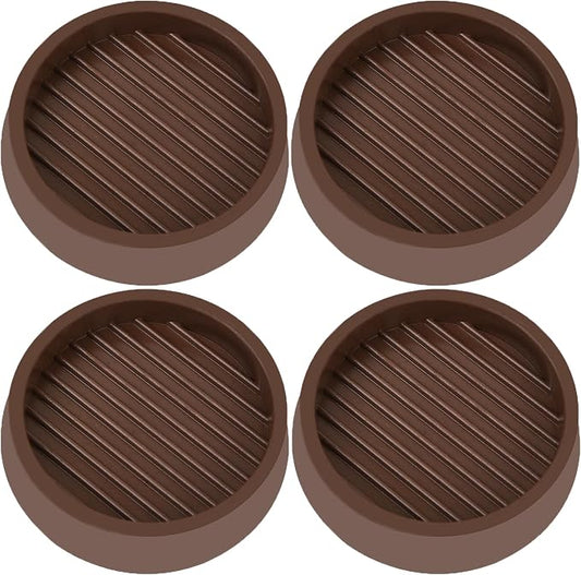 3X3 Round Rubber Caster Cups, Non Slip Furniture Pads, Anti-Slip Gripper by VOCOMO