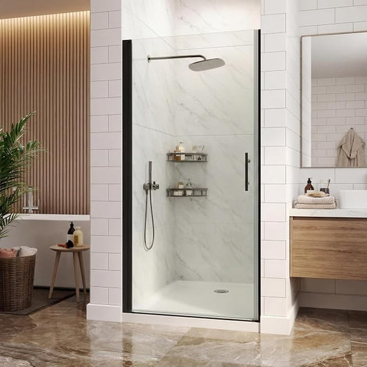 34" W x 72" H Frameless Pivot Shower Door by GarveeTech