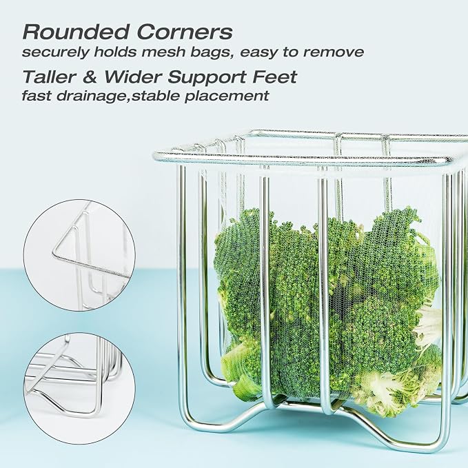 Kitchen Sink Strainer with Sink Basket Holder and 200 Strainer Net Bags - Image 3