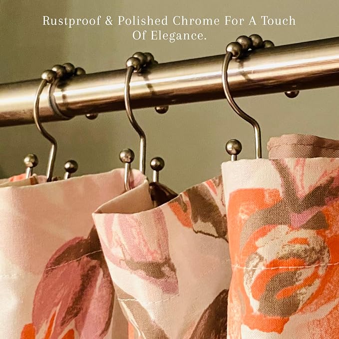 2lbDepot Double Sided Shower Curtain Hooks, Decorative Brushed Nickel Shower - Image 4