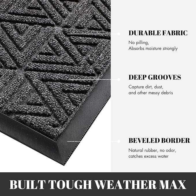 Yimobra Large Door Mat 36x24, All-Weather Waterproof Non-Slip Welcome Matt - Image 2