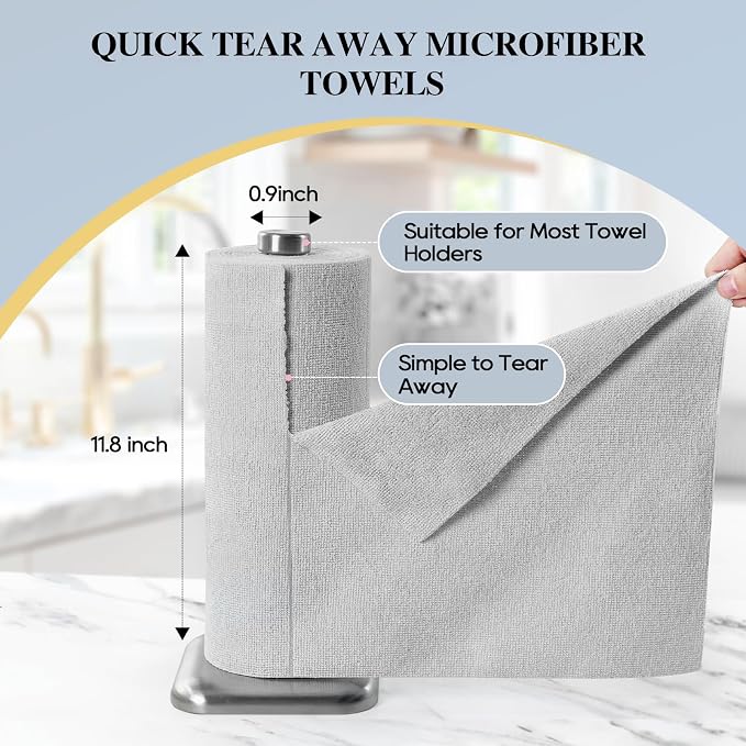 HONOVA Microfiber Cleaning Cloth Roll 45 Pack, Reusable Paper Towels Washable - Image 2