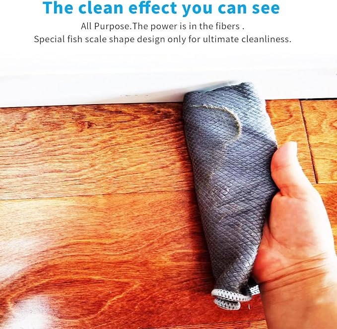 Nanoscale Cleaning Cloth, Easy Clean Fish Scale Microfiber Glass Cleaning - Image 8