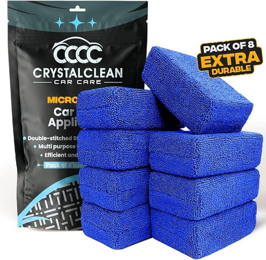 Microfiber Applicator Pad Rectangle Microfiber Applicator Sponges Lint Free by CrystalCleanCarCare
