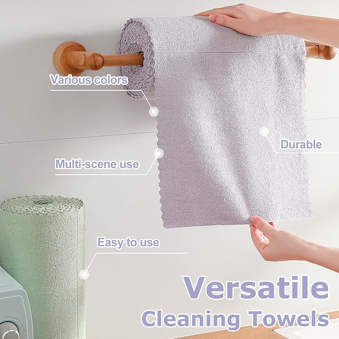 Jessy Home 80 Pack Microfiber Cleaning Cloth Roll Reusable Paper Towels 12"x12" - Image 3