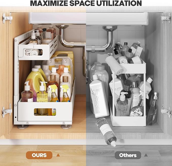 2 Pack 21IN-Depth Under Sink Organizer, Pull Out Cabinet Organizer - Image 6