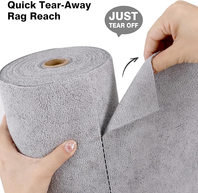 Microfiber Cloth Roll 75 Pack, Tear Away Microfiber Towels 12x12 Inch, Reusable - Image 2