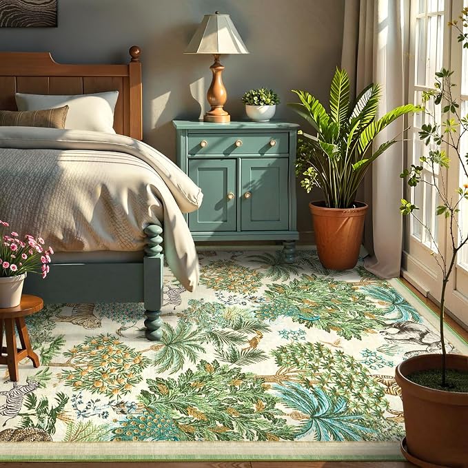GarveeHome Jungle Animal Print Rug 6x9 Washable Area Rugs - Image 3