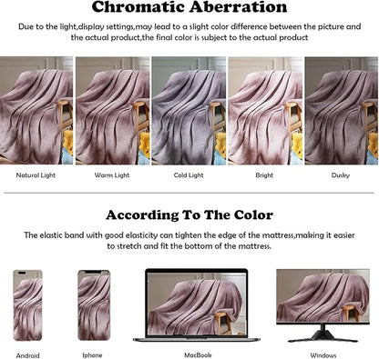 NEWCOSPLAY Super Soft King Blanket Light Purple Premium Silky Flannel Fleece Leaves Pattern Lightweight Bed Blanket All Season Use (Light Purple, King(90"x110"))