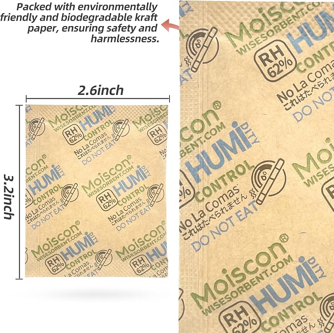 60 Pack 62% RH 8 Gram Two-Way Humidity Control Packs - Image 3