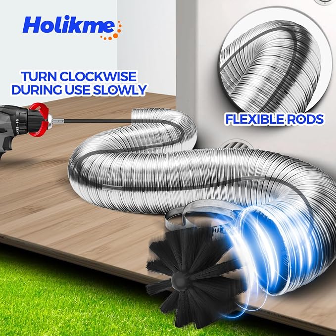 Holikme 15 Feet Dryer Vent Cleaner Kit, Lint Remover, Extends Up to 15 Feet - Image 2