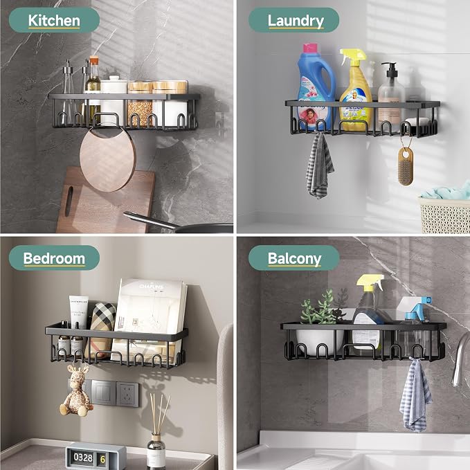 Veken Shower Caddy 6-Pack, Advanced Rustproof Design, No Drilling Adhesive - Image 7