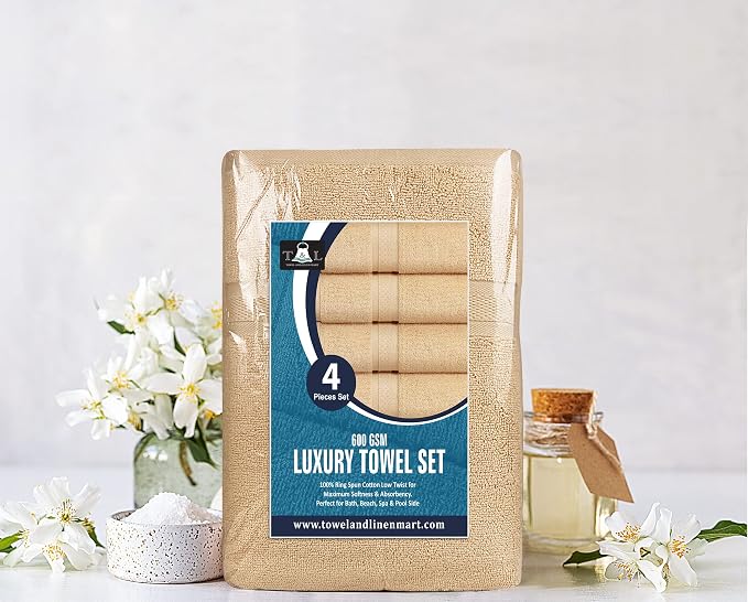 Towel and Linen Mart 4 Pieces Bath Towel Sets - Image 2