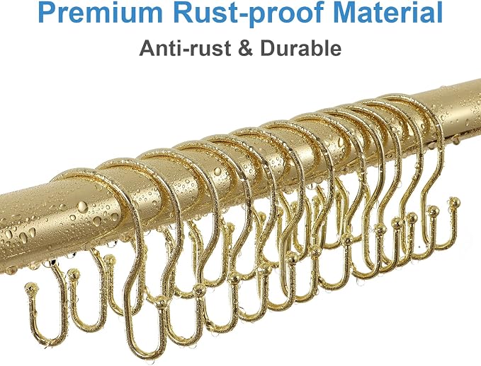 24 Pack Double Shower Curtain Hooks Rings, TENOVEL Double Sided Shower Curtain - Image 4
