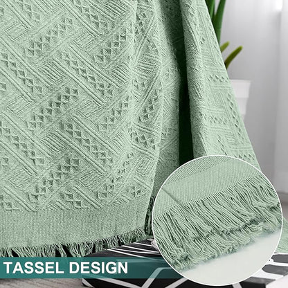 MYSKY HOME Couch Cover Sage Green Sofa Covers, Sectional Couch Covers for 2 Cushion Couch, Geometrical Couch Cover Living Room Sofa Throws Sofa Slipcovers for Pets, Dogs(X-Large, 91" x 118", Sage)