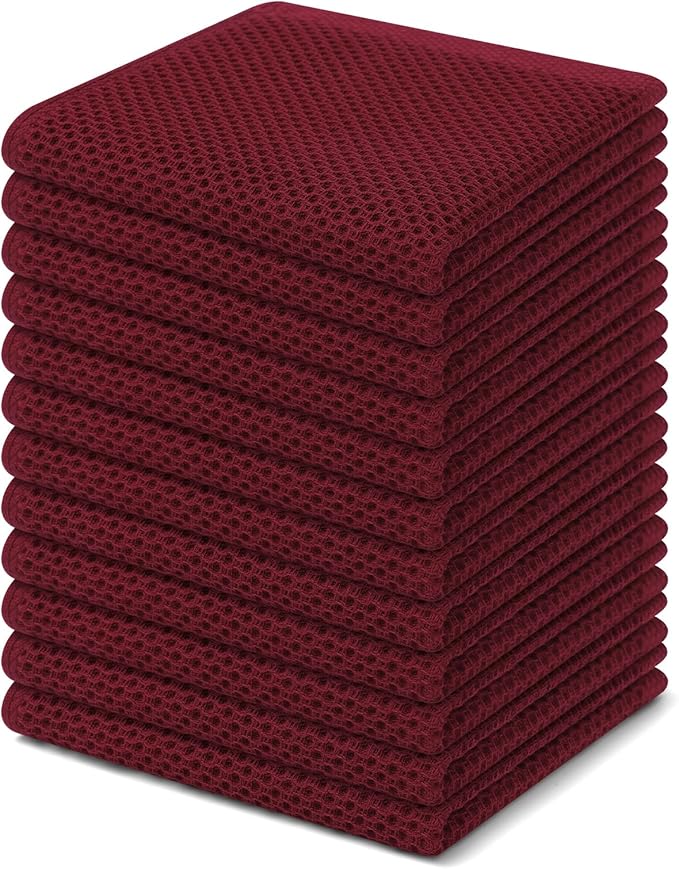 Homaxy 100% Cotton Waffle Weave Kitchen Dish Cloths, Ultra Soft Absorbent Quick by Homaxy