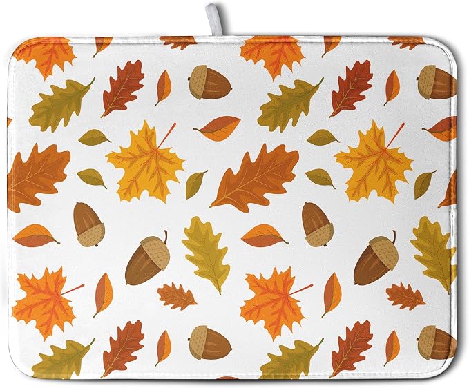 Fall Leaves Dish Drainer Mat by Kwlegh