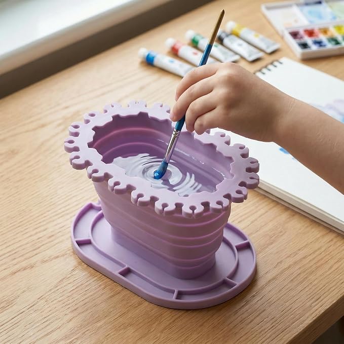 Foldable Silicone Paint Brush Cleaner Cup - Image 2