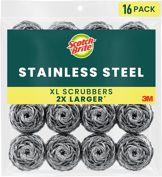 Scotch-Brite Stainless Steel Scrubbers, Scouring Pads by Scotch-Brite
