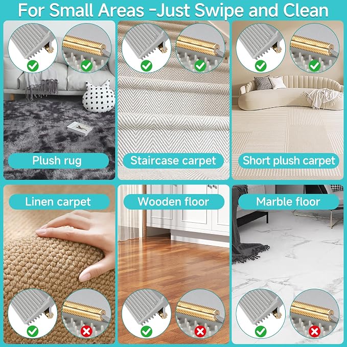 Carpet Rake for Pet Hair Removal Tool, Reusable Pet Hair Remover Broom - Image 4