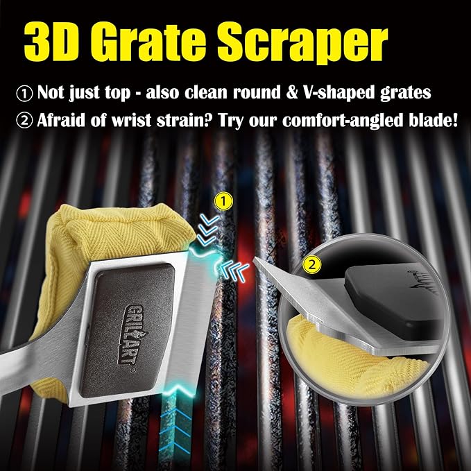 GRILLART Grill Brush Bristle Free Safe Steam Cleaning Tool, Replaceable Head - Image 5
