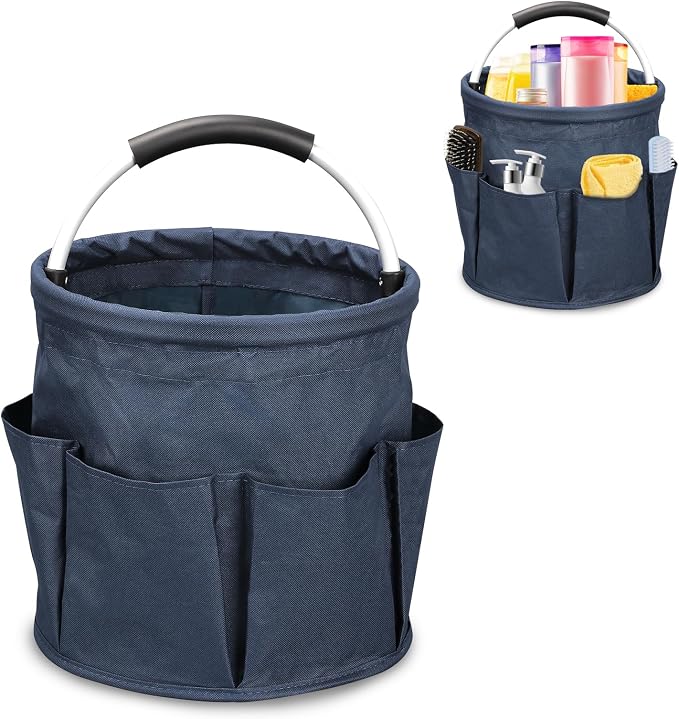 17L Cleaning Caddy, Portable Cleaning Supply Bucket, 6 Pockets Foldable by Yallmie
