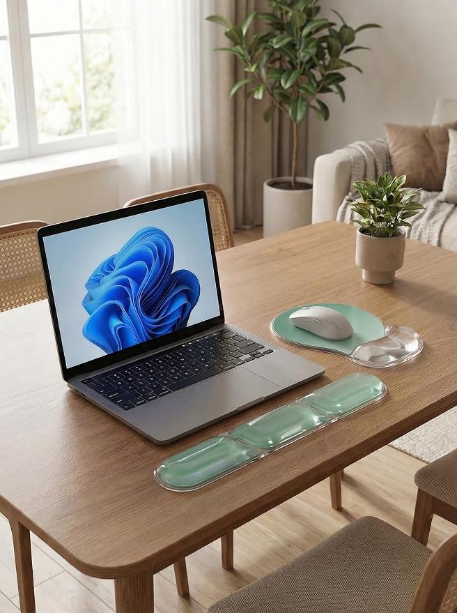 AUPET Ergonomic Gel Mouse Pad and Keyboard Wrist Rest Set, Crystal Gel Cushion - Image 7
