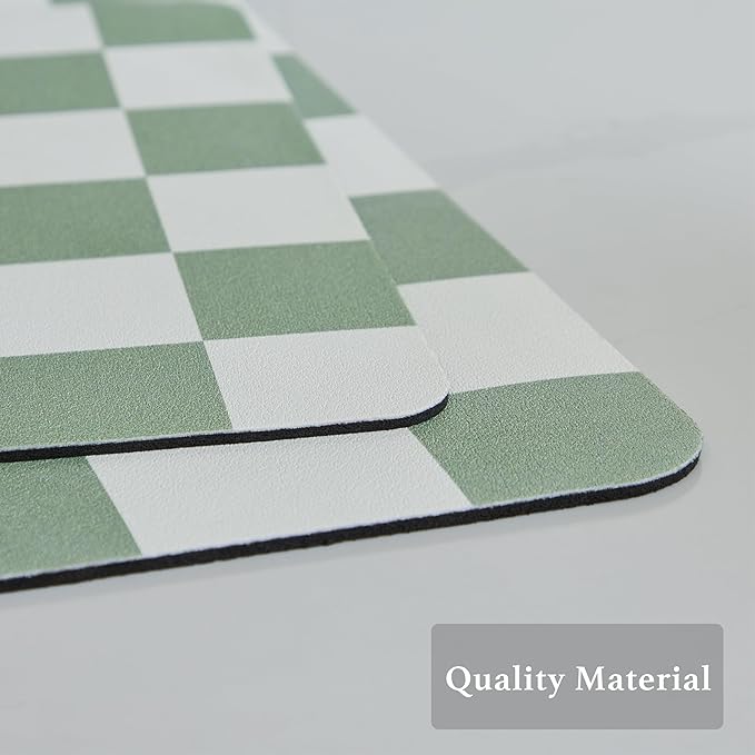 Checkered Dish Drying Mat for Kitchen Counter, Coffee Bar Station Accessories - Image 6