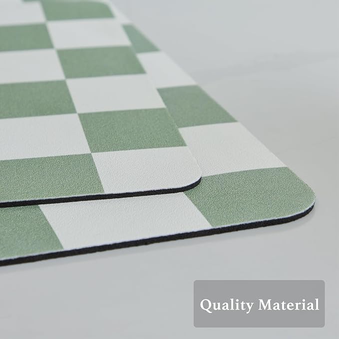 Checkered Dish Drying Mat for Kitchen Counter, Coffee Bar Station Accessories - Image 6