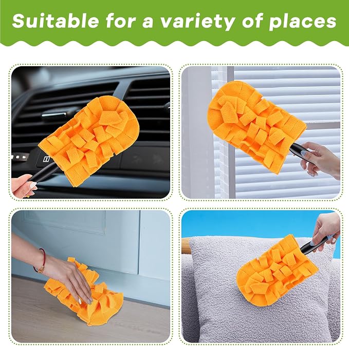 Zubebe 12 Pcs Duster Refill Reusable Fleece Duster Refills Feather Flat Dusters - Image 3