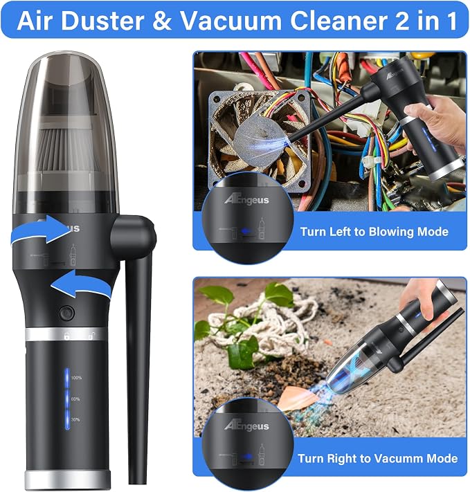 ATEngeus Compressed Air Duster & Vacuum, 77000 RPM Cordless Air Duster - Image 2