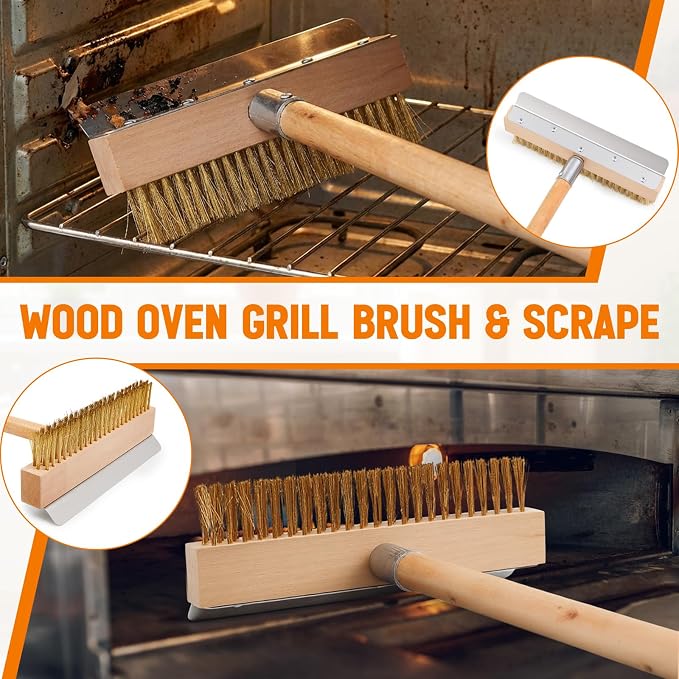 1 Pack 37 Inch Wood Handle Pizza Oven Brush - Image 5