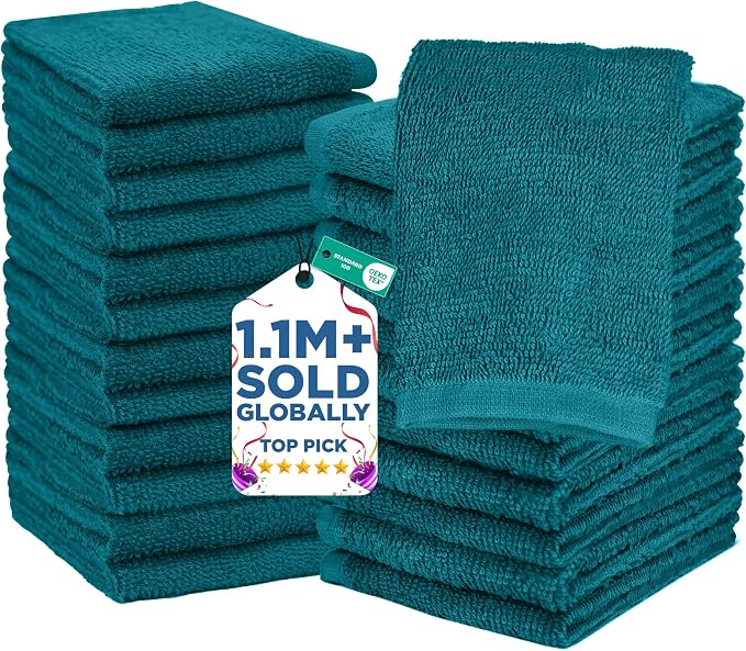 DAN RIVER 24 Pack Wash Cloths for Showering by DanRiver
