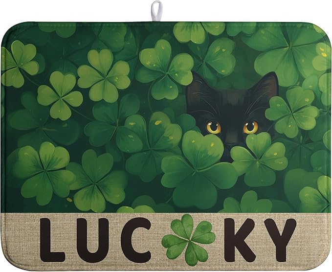 St Patricks Day Spring Shamrock Dish Drying Mats St Patrick's Day Dish Mat Cute by farg
