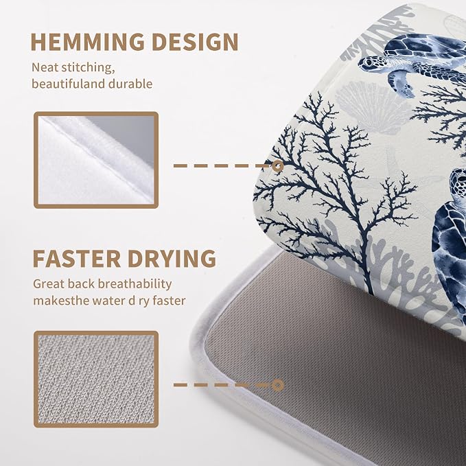 Summer Nautical Coastal Dish Drying Mat - Image 5