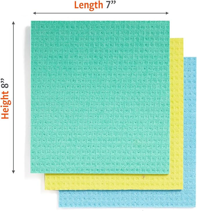 Full Circle Squeeze Swedish Dish Cloths – 6 Pack Reusable Cellulose Sponge - Image 6