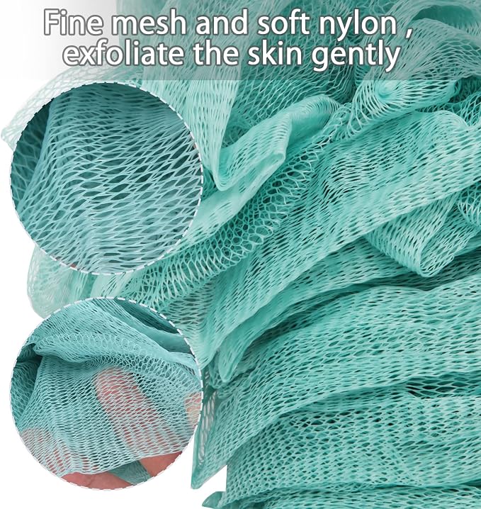 2Pack Back Scrubber for Shower, Loofah Sponge Brush Exfoliating Body, Long - Image 3