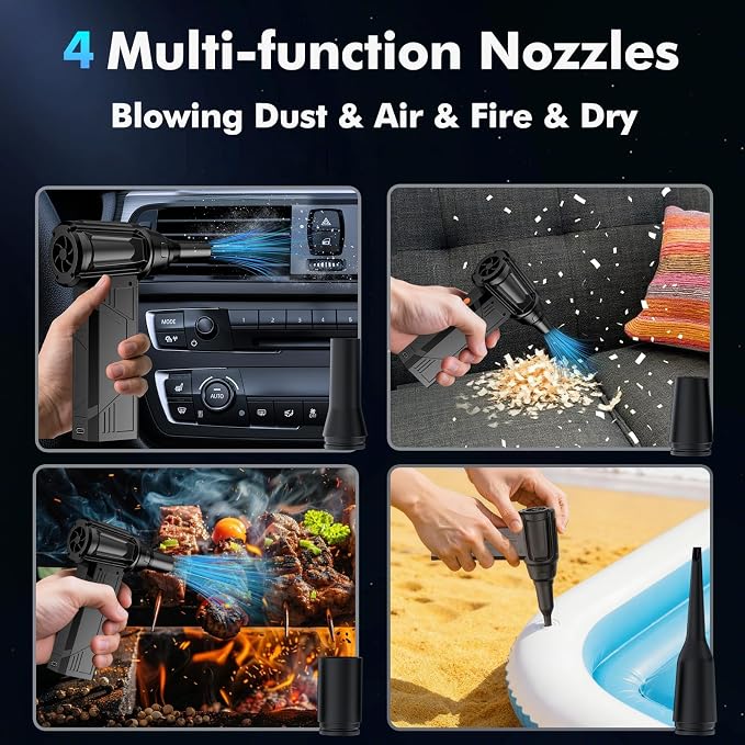 IVJ Compressed Air Duster, 180000RPM Super Power Cordless Electric Air Duster - Image 6