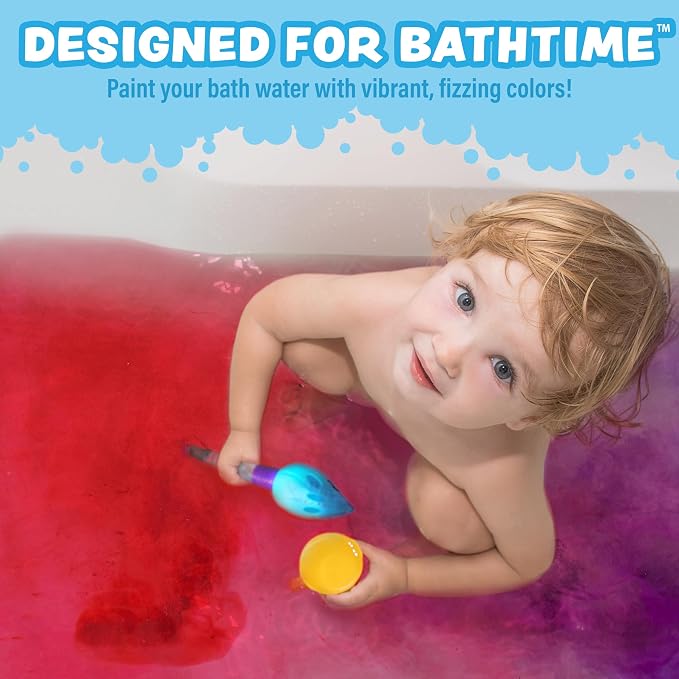 Tub Works® Bath Color Brush™ Kids Bath Bomb Set | Nontoxic & Fragrance-Free | - Image 2